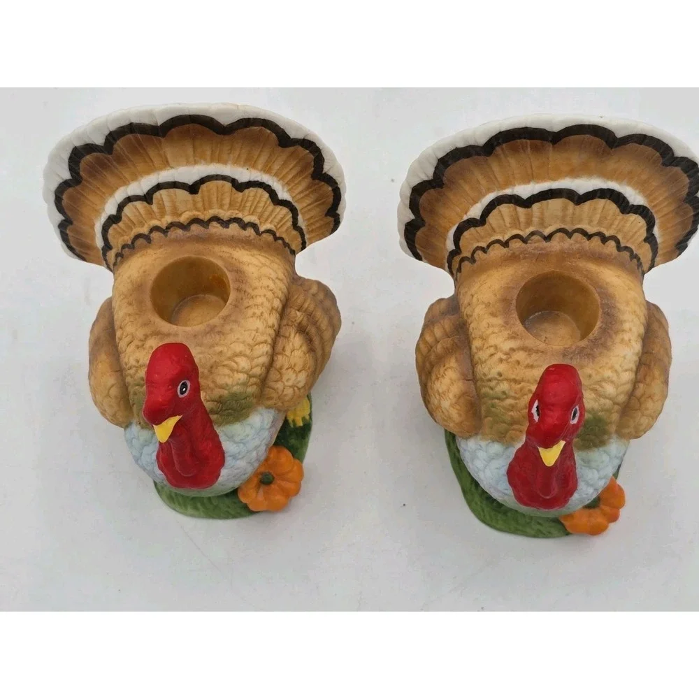 3 Lot VTG Cornucopia Thanksgiving Candle 4